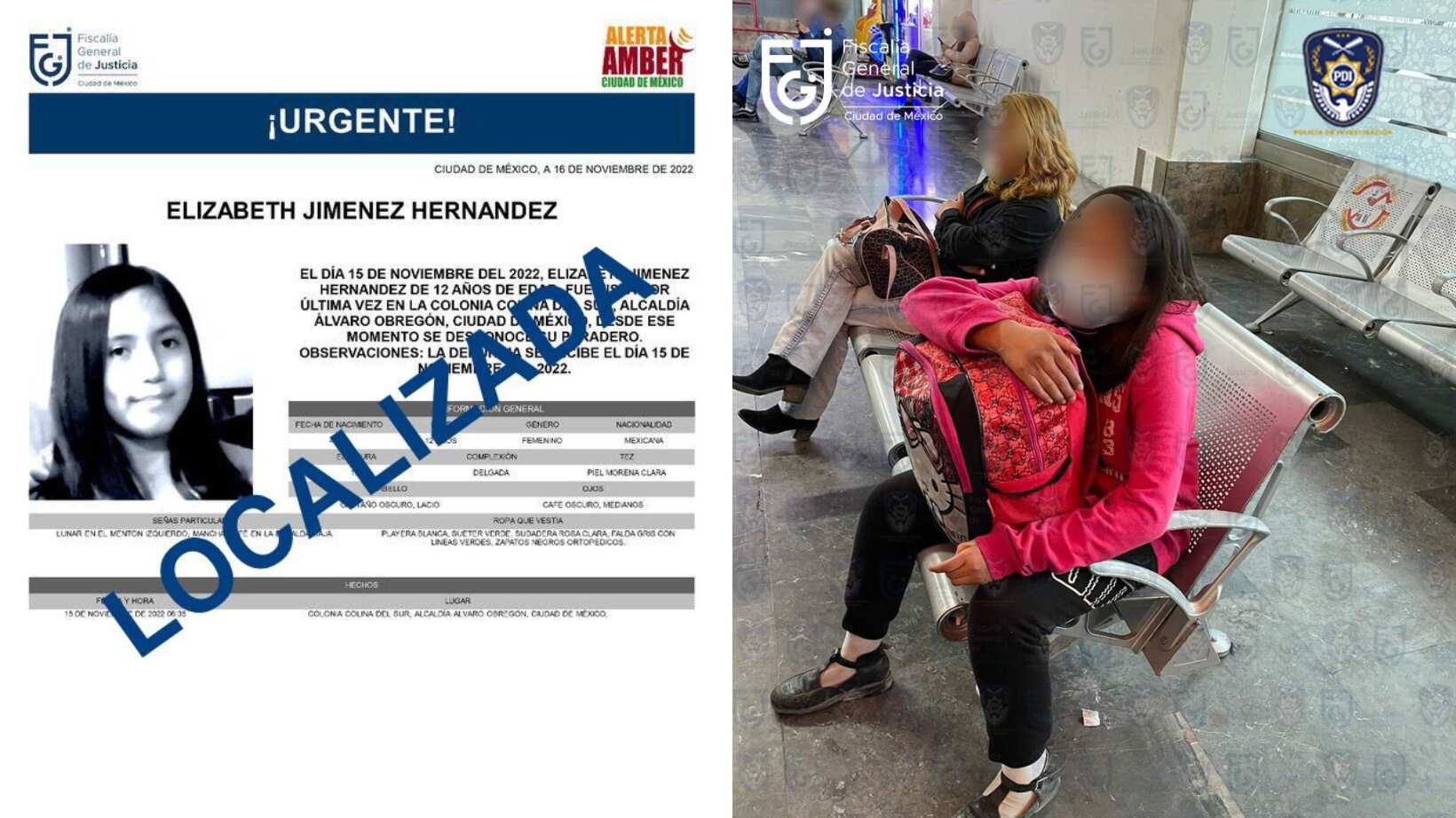 Elizabeth Jiménez es localizada con vida en Pachuca, Hidalgo