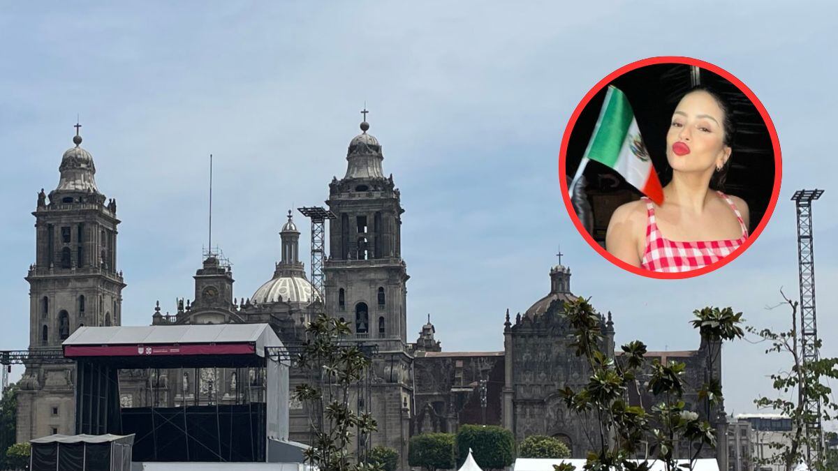 Colocan escenario para concierto de Rosalía en el Zócalo de la CDMX.