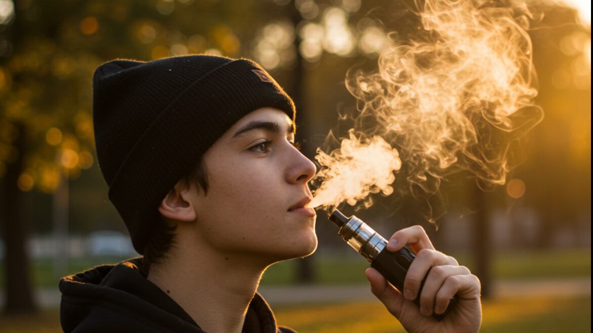 adolescente vapeando