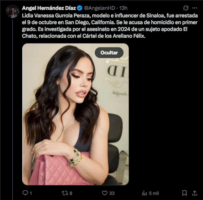 La modelo fue recientemente arrestada tras el supuesto crimen ocurrido en 2024