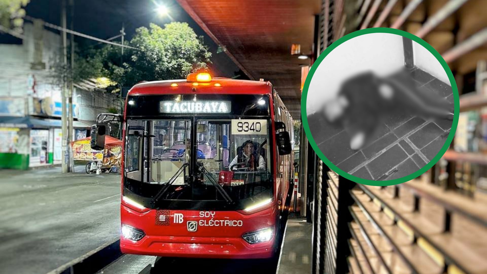 La escena, captada en fotografías, corresponde al interior de un sanitario de la estación, donde el menor fue encontrado