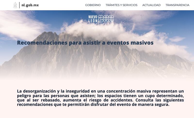 Recomendaciones para eventos masivos