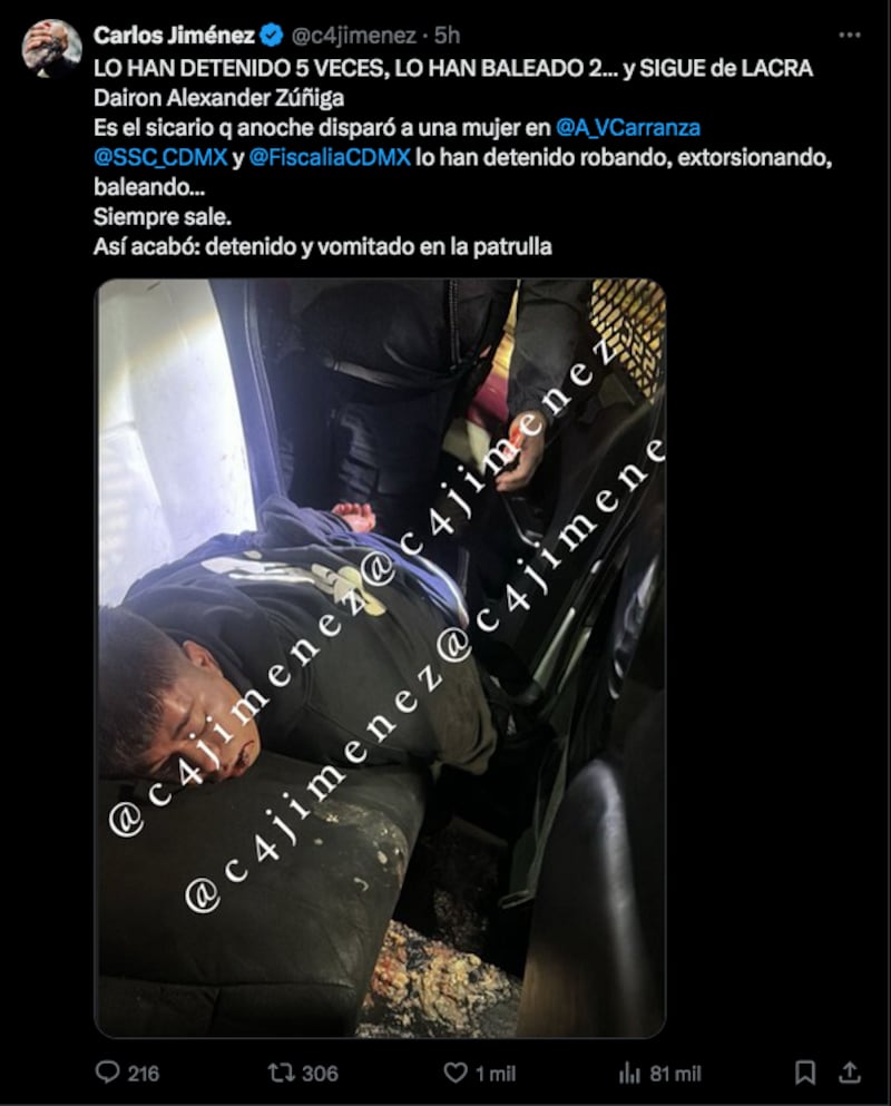 Dayron “N” fue señalado por una joven de 19 años como el responsable de amenazarlos