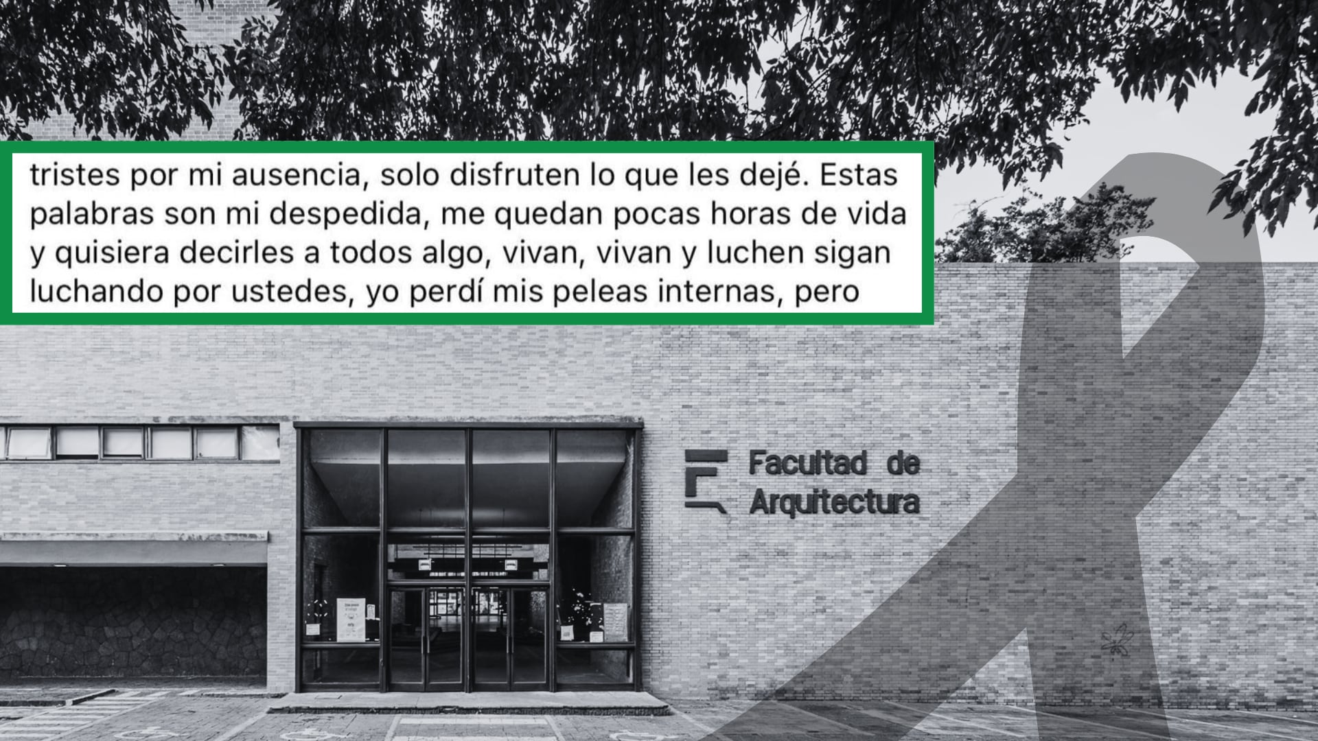 Alumno de la Facultad de Arquitectura escribe en Facebook antes de quitarse la vida