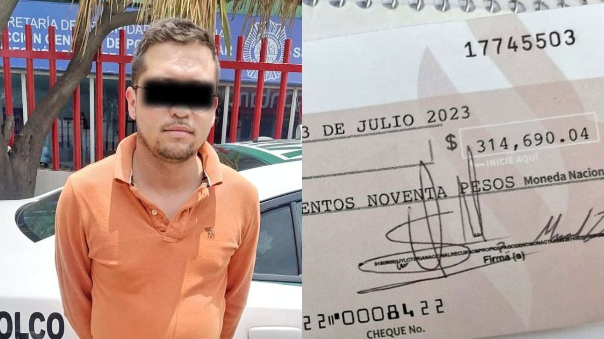 Detenido por intentar cobrar cheque falso en CDMX.