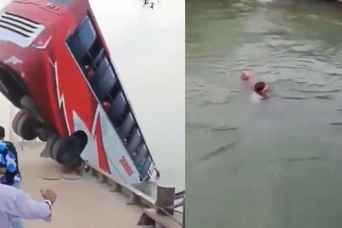VIDEO: Autobús cae a un río y desata tragedia; hay al menos 18 muertos