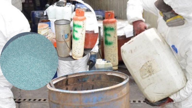 FGR destruya más de 1.5 pastilla de fentanilo y sustancias químicas