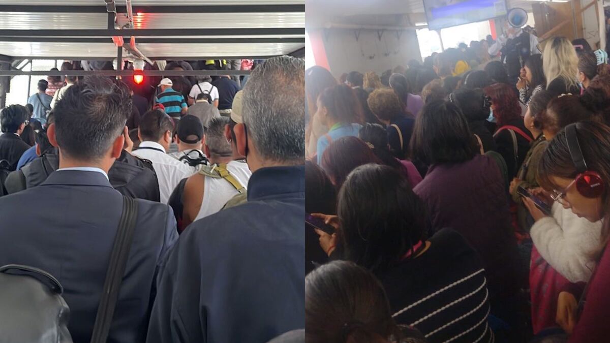 La estación Pantitlán registró saturación la mañana de este lunes. (Especial)