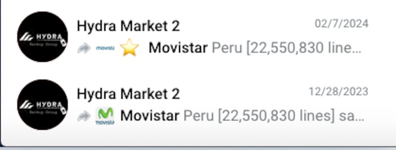 La muestra de un millón de usuarios coincide con la que Hydra Market publicó en 2023 y 2024, sin modificaciones sustanciales.