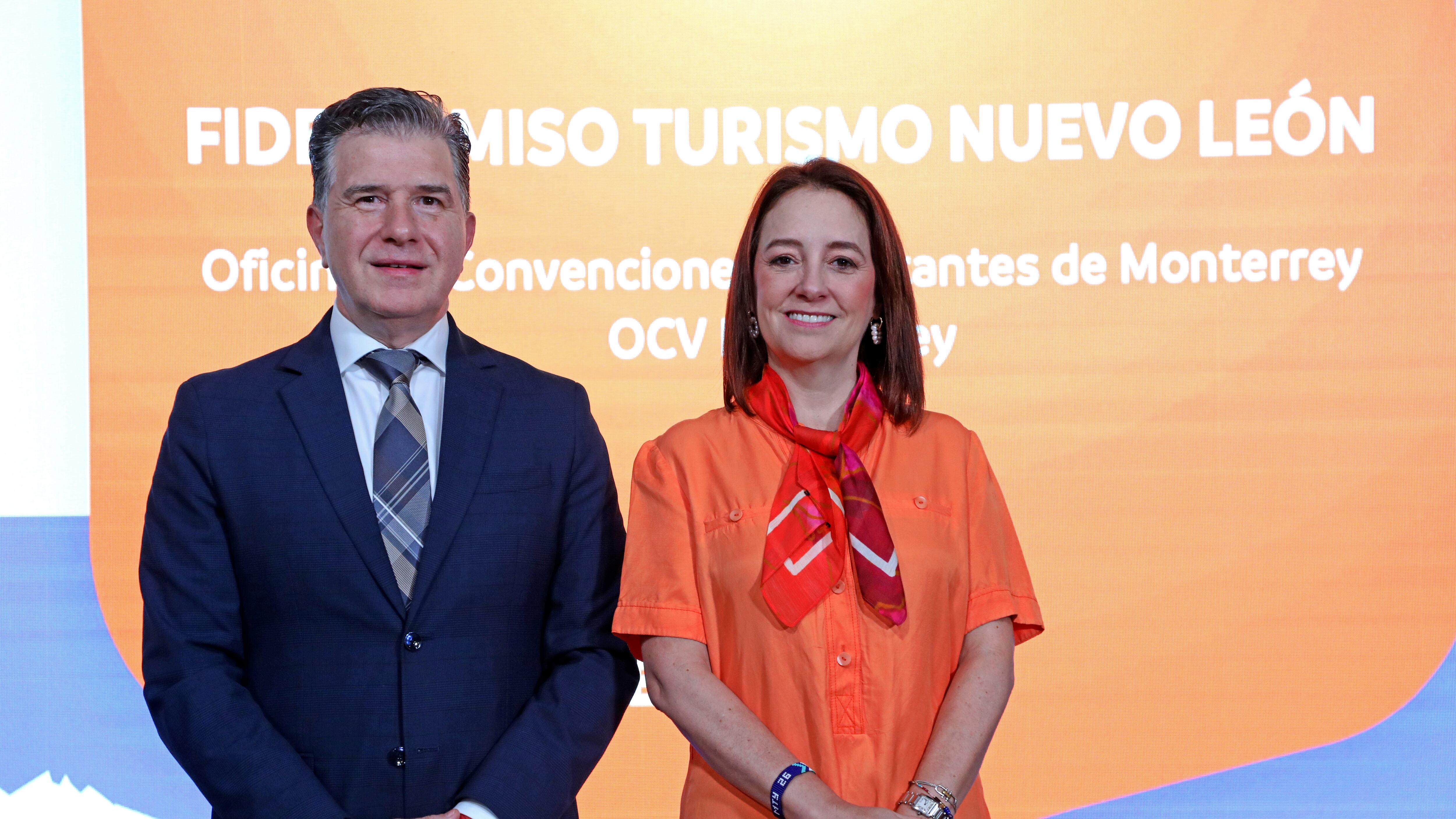 David Manllo Valdés, director de OCV Monterrey y Maricarmen Martínez, secretaría de Turismo del Estado.