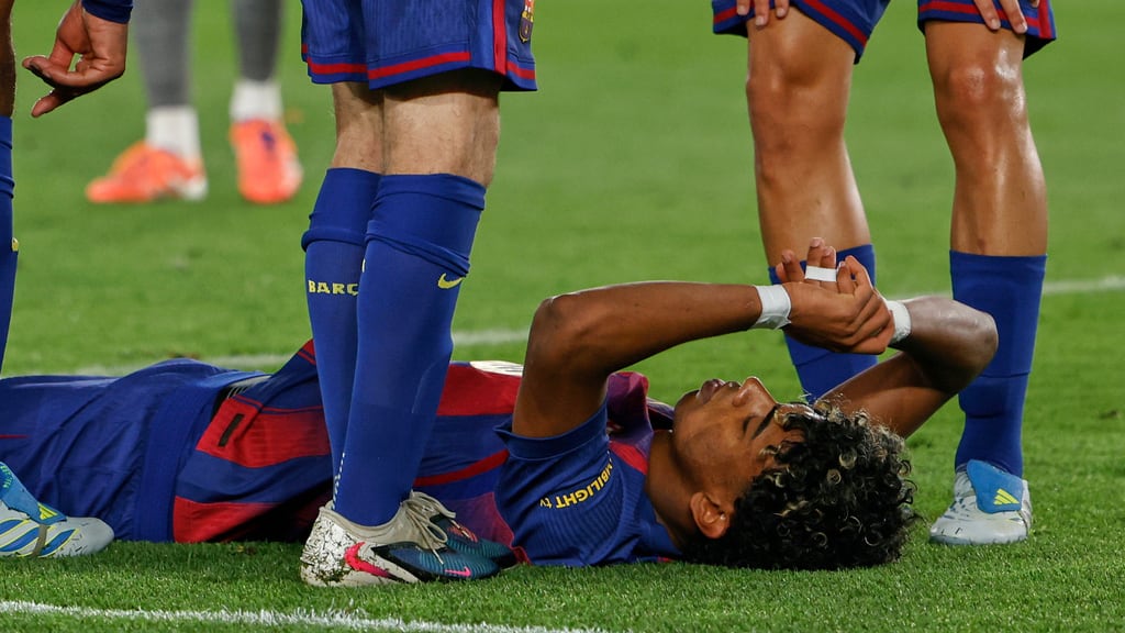 Lamine Yamal se lesionó ante Celta de Vigo.