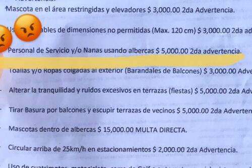 Hasta 5 mil pesos de multa a nanas que se meten a la piscina