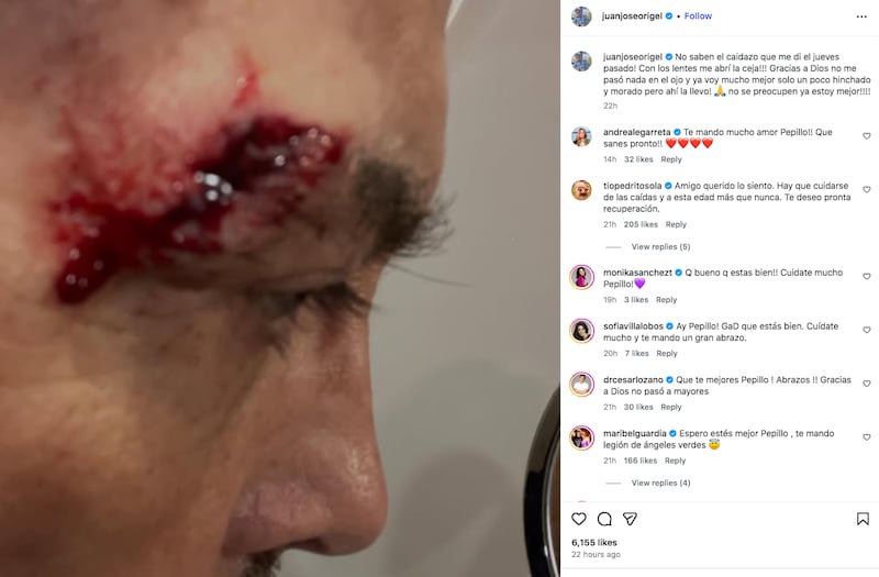 Publicación de Pepillo Origel en Instagram