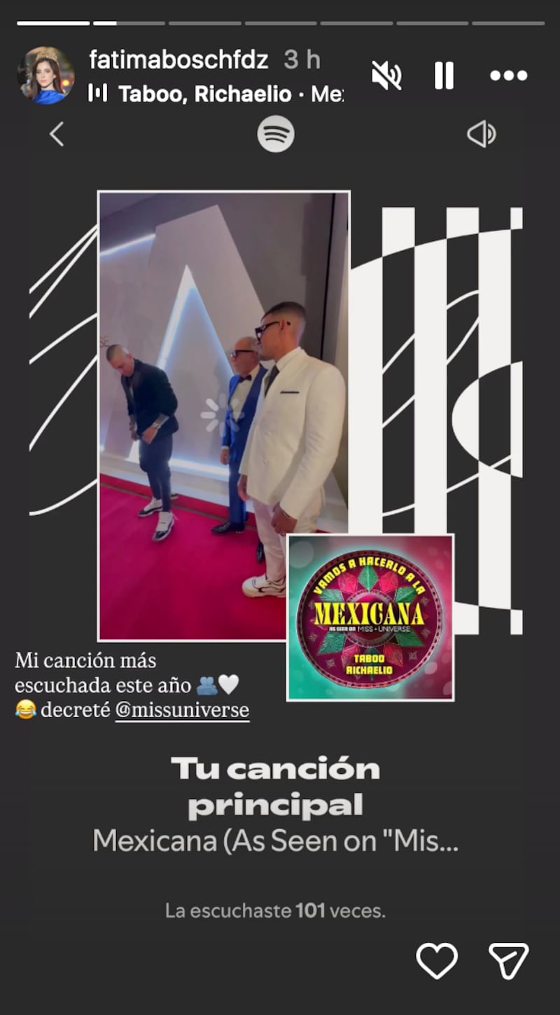 Fátima Bosch confiesa la canción con la que manifestó ganar la corona de Miss Universo