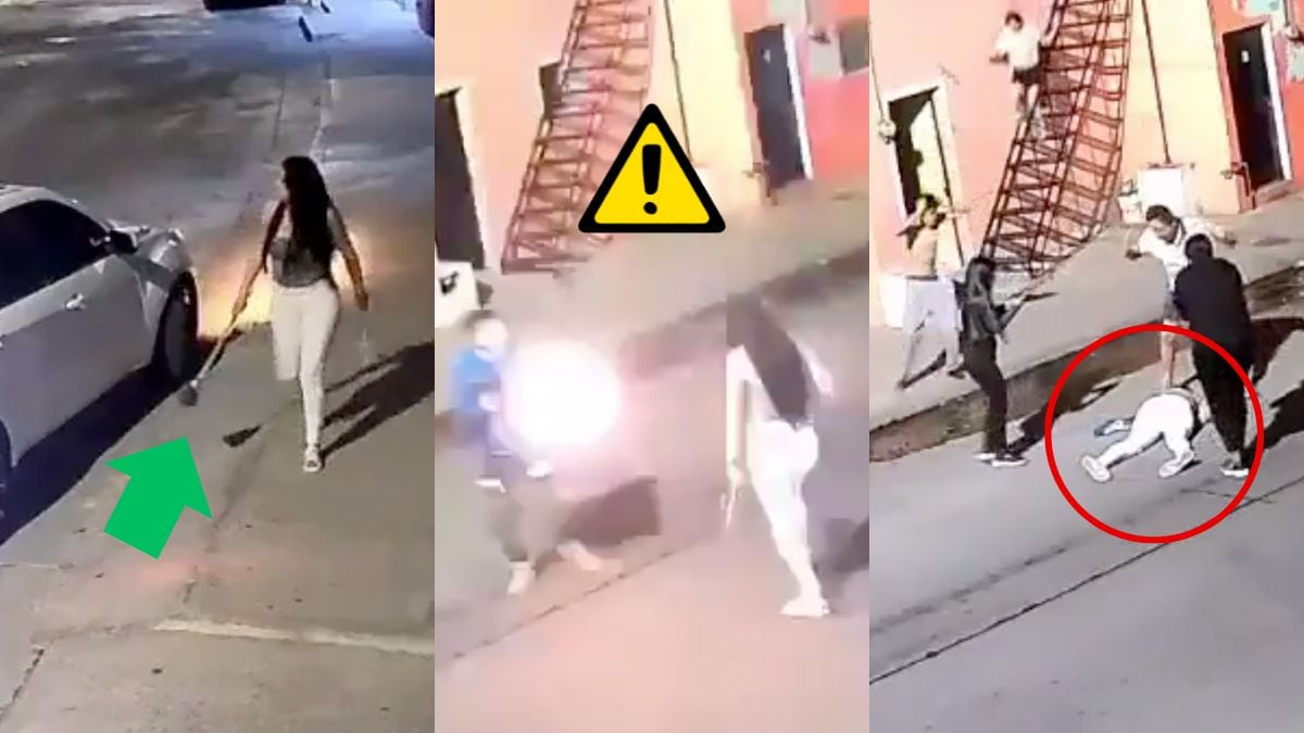 Video: Presunto exnovio asesina a mujer en plena calle con un R-15; ella se defendió con una escoba