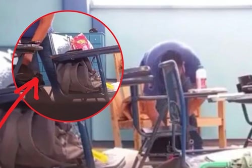 ¡Indignante! Captan a maestro de Ética y Valores robando a sus alumnos dentro del salón de clases