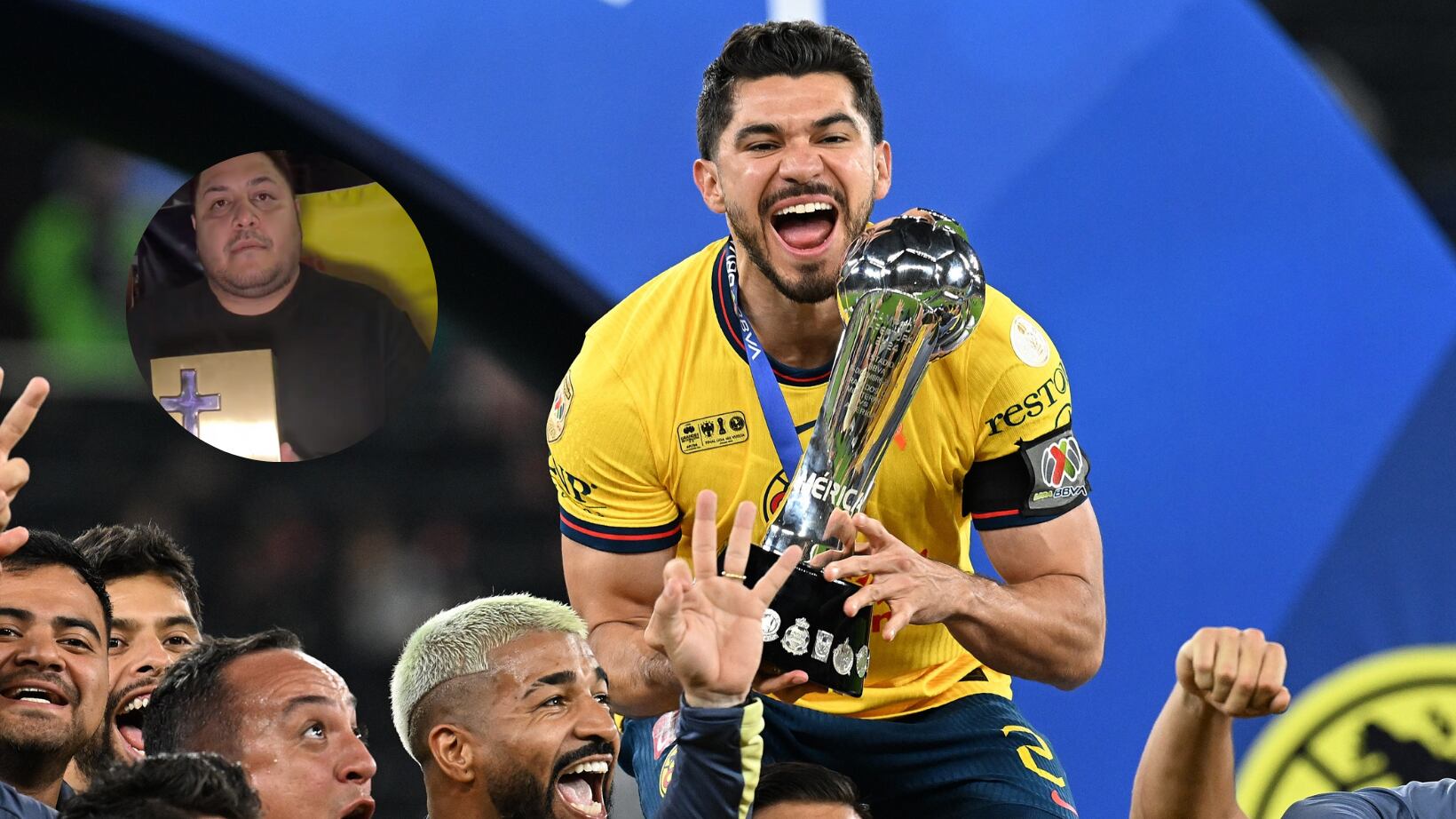 Aficionado del América llevó las cenizas de su padre para celebrar el tricampeonato.