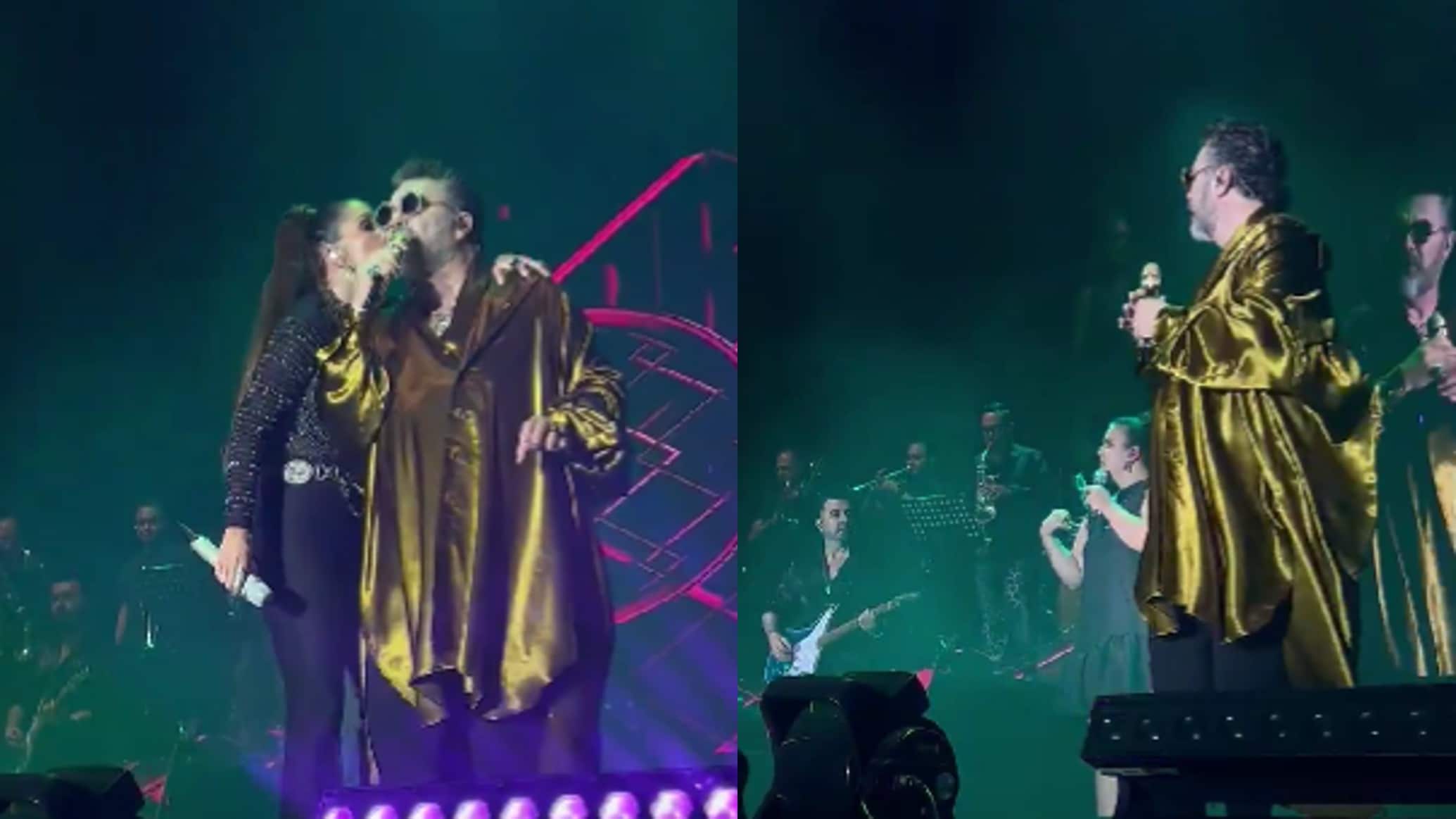 La joven cantante se sorprendió al ver como su madre le daba un beso a su padre