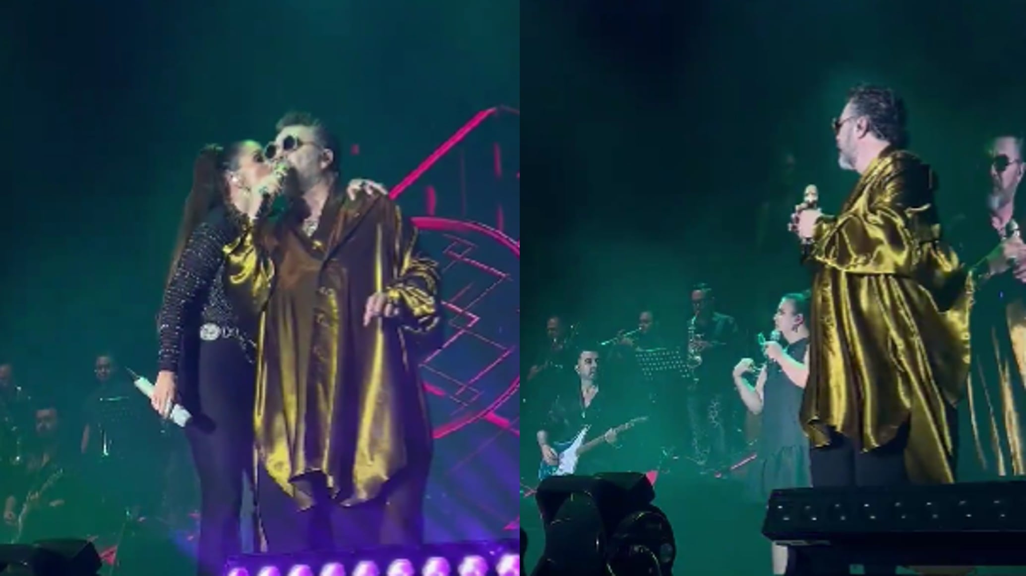 La joven cantante se sorprendió al ver como su madre le daba un beso a su padre