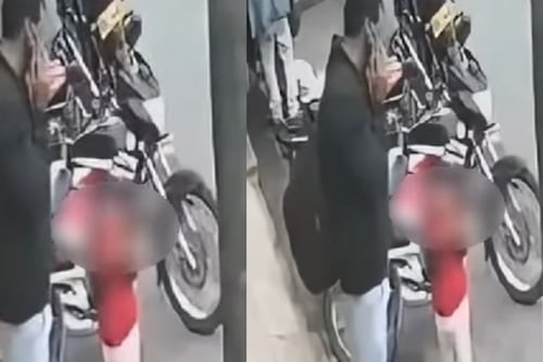 Hombre patea a su hijo de cuatro años en el abdomen y es captado en video