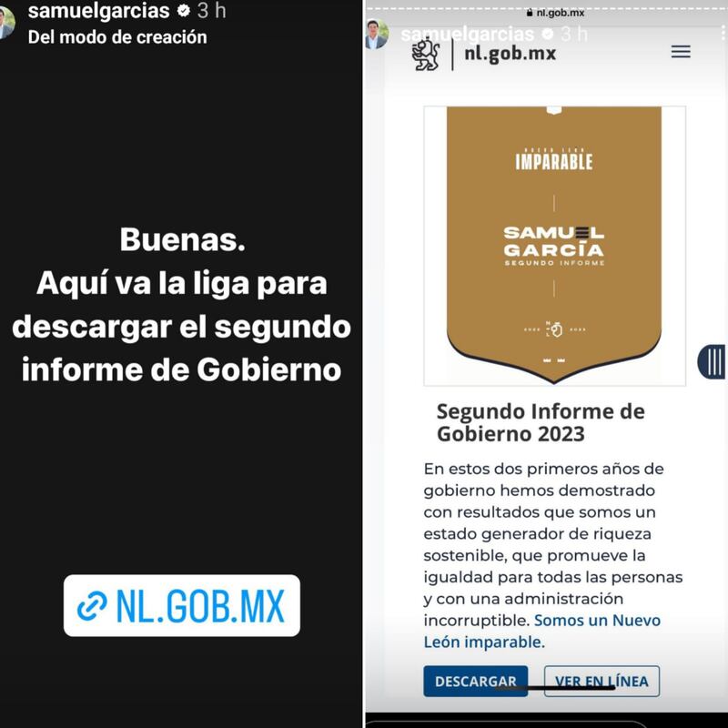 García compartió que el Informe se puede descargar o leer en la página de Gobierno del estado.
