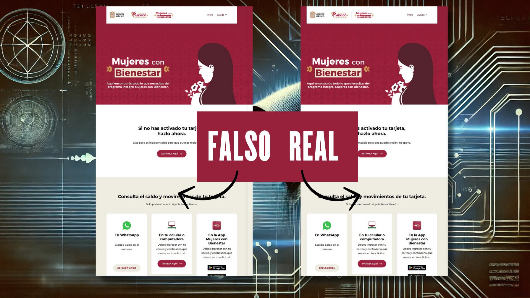 Fraude a Mujeres con Bienestar: clonan página oficial y piden datos bancarios para supuestos depósitos de apoyo económico.