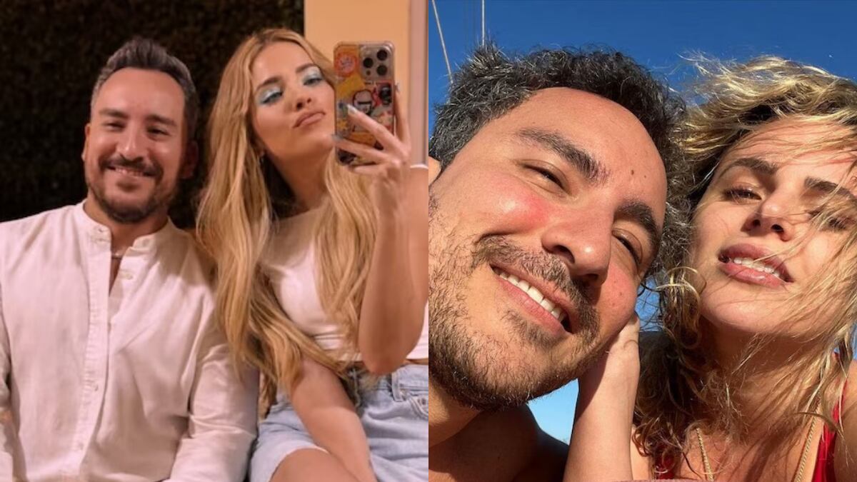 Gabriel Romero con Thalí García e Isabella Castillo