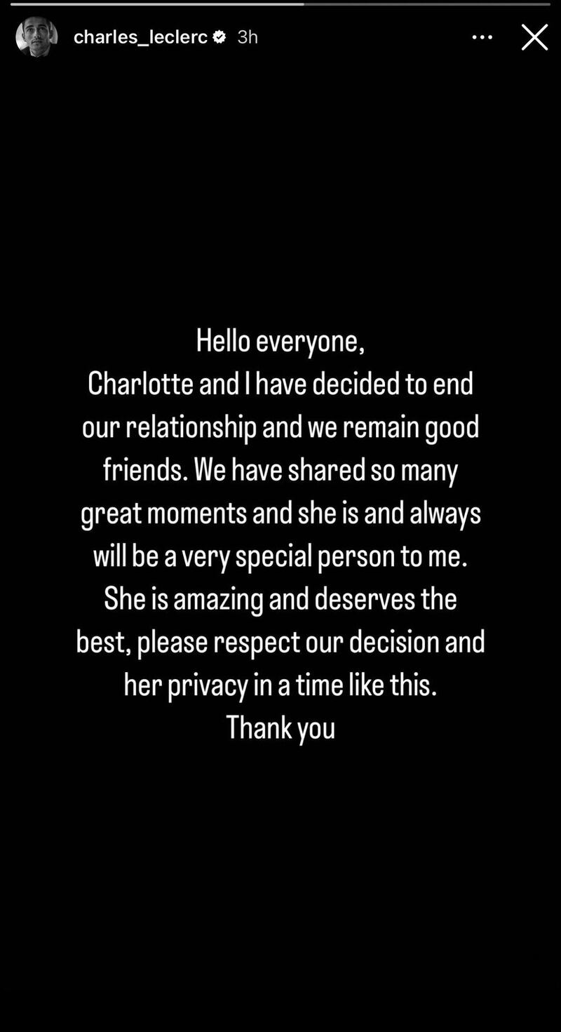 Charles Leclerc fin a su relación