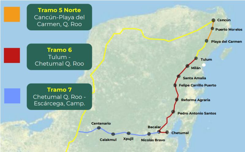 Tramos 5, 6 y 7 del Tren Maya