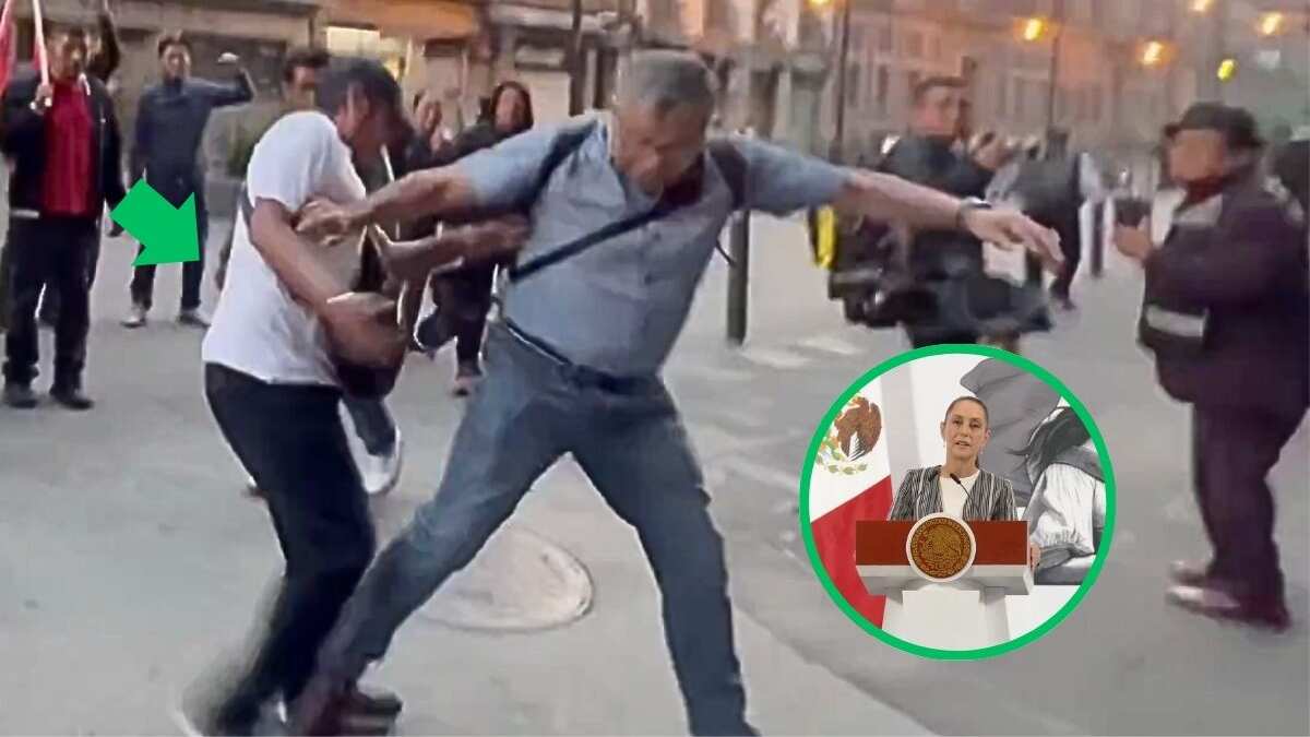 Video: Integrantes de la CNTE agreden a reporteros que cubrían la mañanera en Palacio Nacional