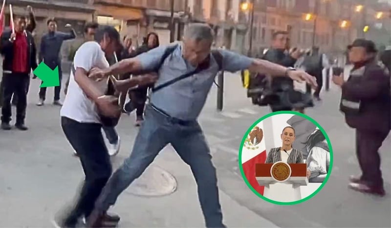 Video: Integrantes de la CNTE agreden a reporteros que cubrían la mañanera en Palacio Nacional