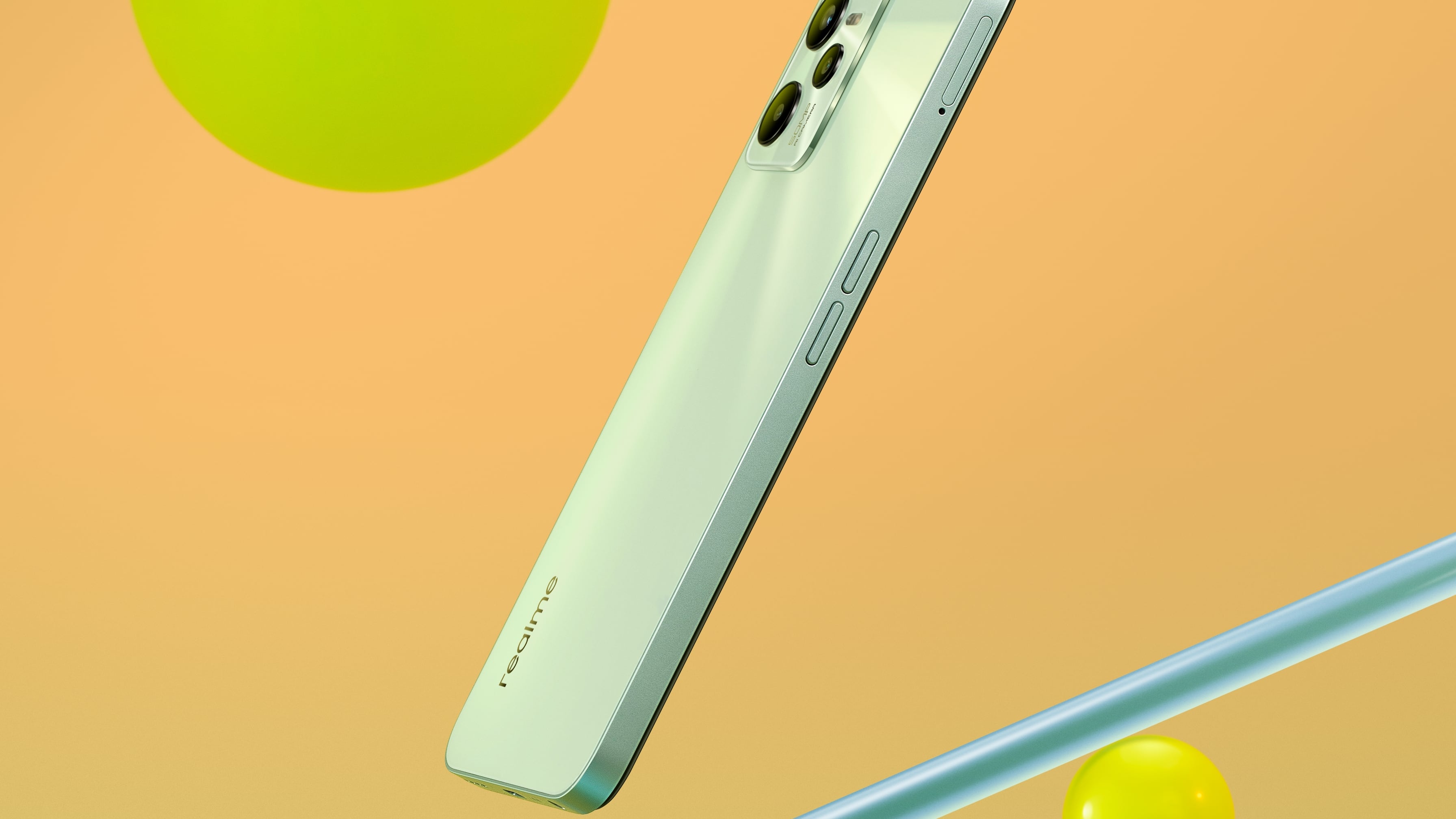 El realme C35 es el primer diseño con borde de biselado a 2D. Foto: Cortesía.