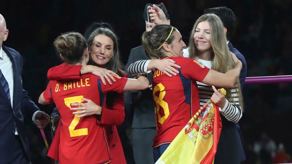 La Reina Leticia en la premiación del Mundial Femenil Australia-NuevaZelanda 2023.