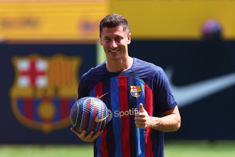 El polaco Robert Lewandowski se unió al FC Barcelona en los primeros días de agosto