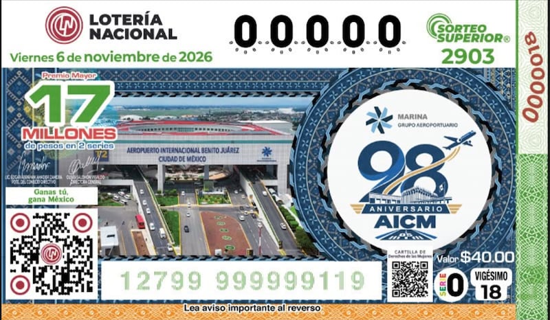 Lotenal billete conmemorativo del AICM