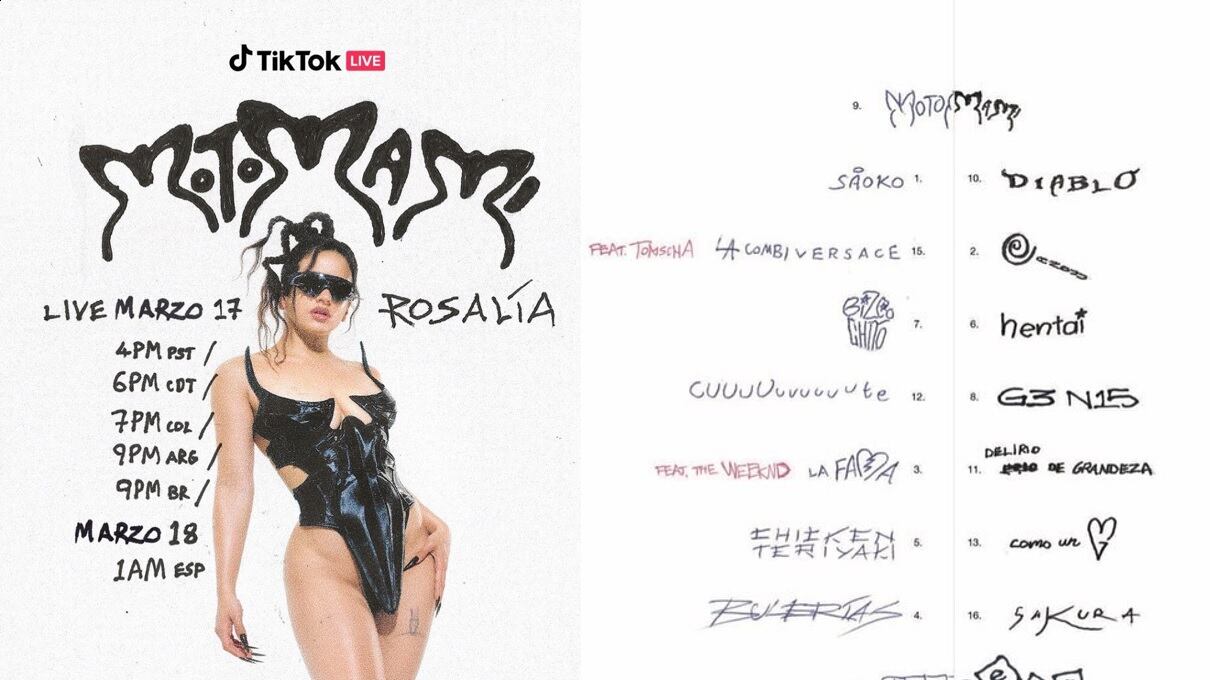 Finalmente, la española Rosalía ha dado a conocer el tracklist de su esperadísimo álbum ‘MotoMaMi’ que promete ser un éxito total.