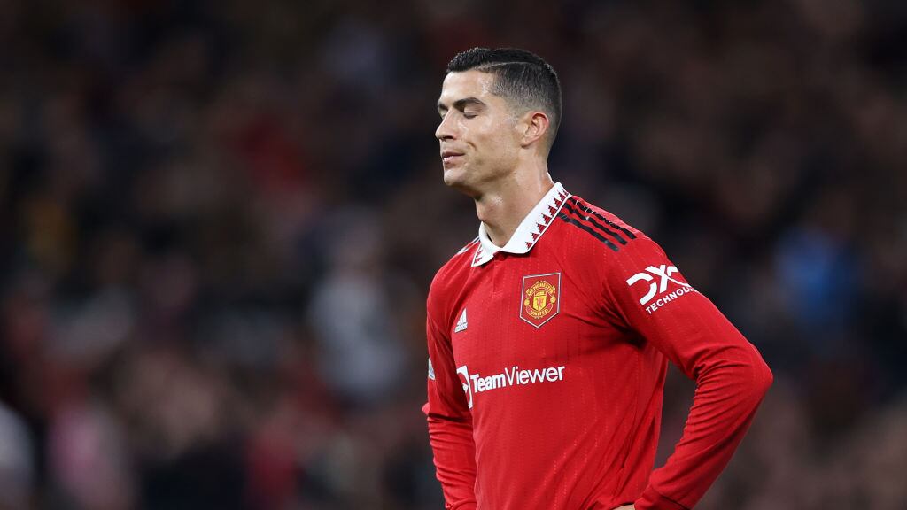 Cristiano Ronaldo en un duelo frente al Sheriff Tiraspol en la UEFA Europa League