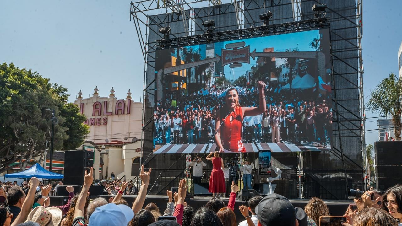 Marina del Pilar respalda informe de Claudia Sheinbaum ante más de 27 mil asistentes en Tijuana