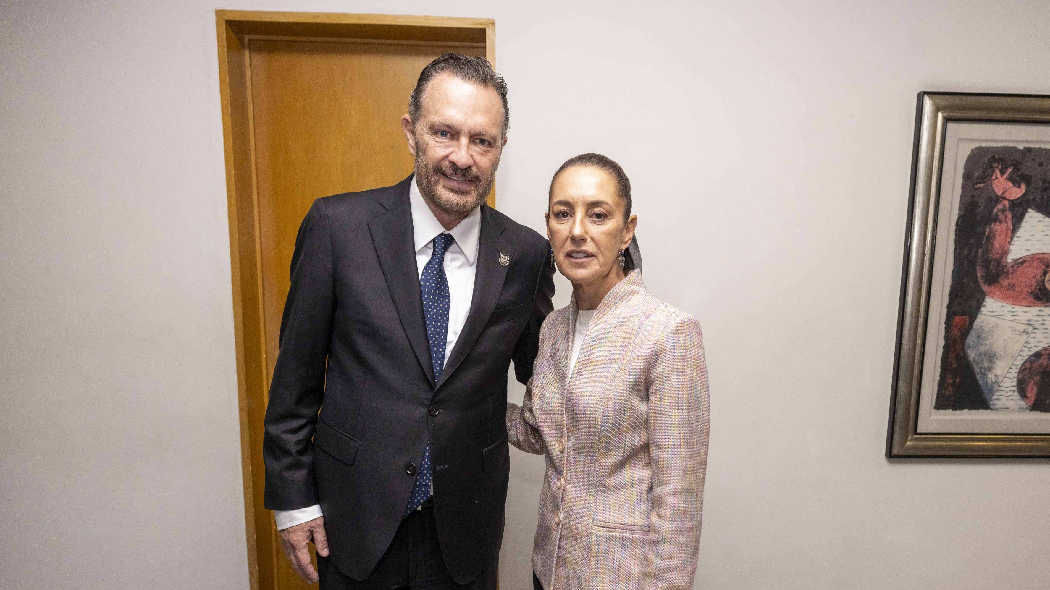 Mauricio Kuri y Claudia Sheinbaum.