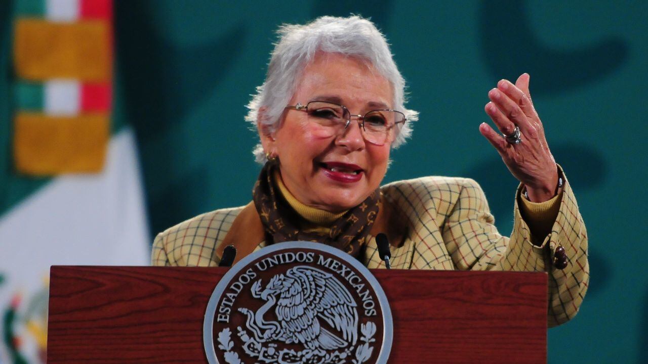 CIUDAD DE MÉXICO, 04FEBRERO2021.- Conferencia mañanera en Palacio Nacional encabezada por Olga Sánchez Cordero, secretaria de Gobernación y la acompaña Paulina Telléz, titular de la Unidad de Apoyo al Sistema de Justicia. FOTO: DANIEL AUGUSTO /CUARTOSCURO.COM