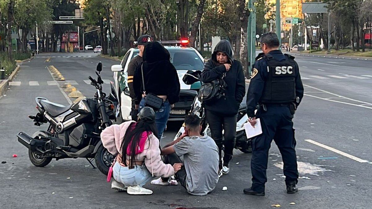Biker derrapa en la CDMX