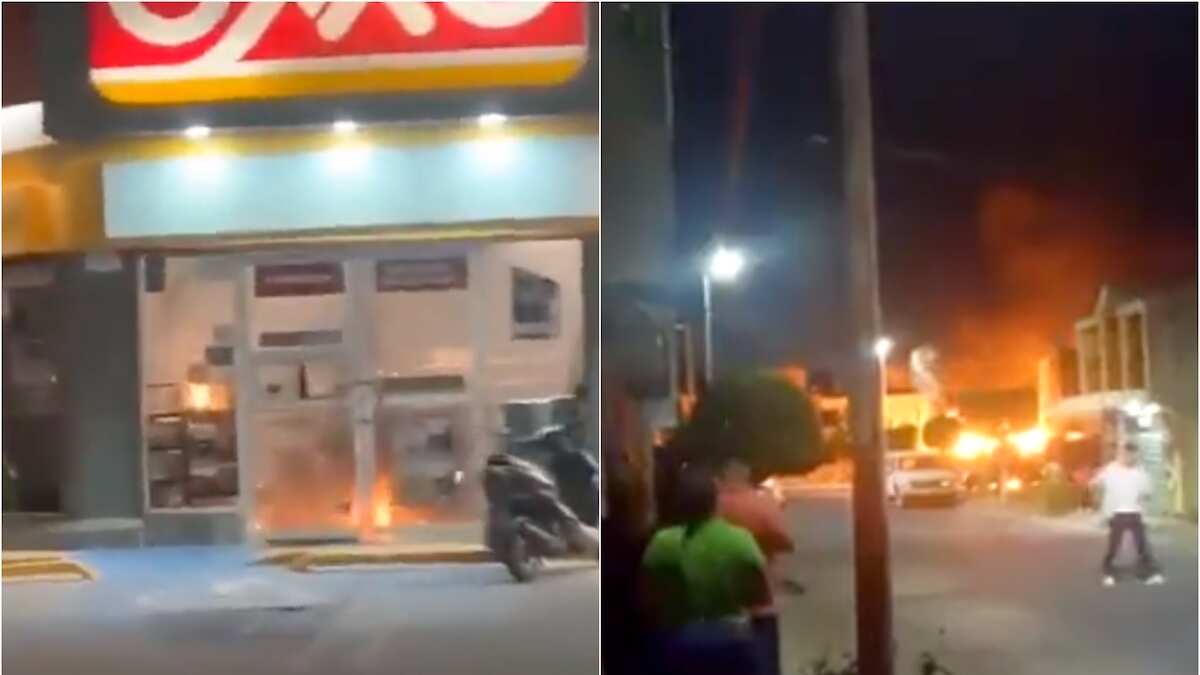 La quema de vehículos y tiendas de conveniencia alertó a los habitantes. (Especial)