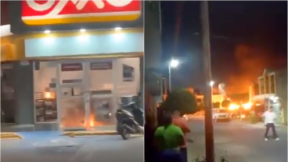 La quema de vehículos y tiendas de conveniencia alertó a los habitantes. (Especial)