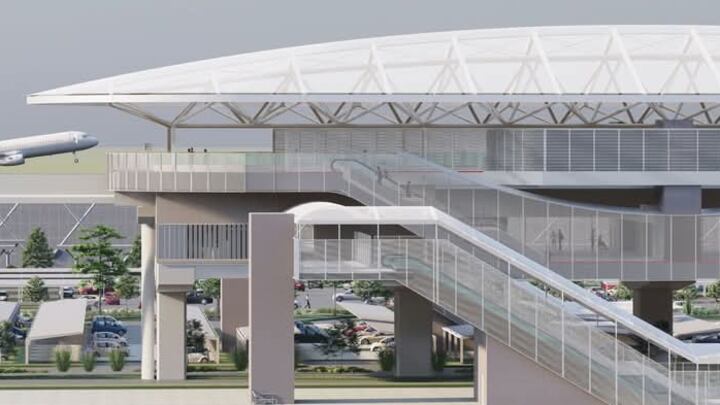 El diseño de la terminal es moderna y futurista.