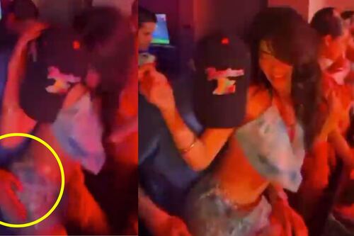 Captan a Peso Pluma bailando sensualmente junto a Kenia Os en concierto de Bad Bunny