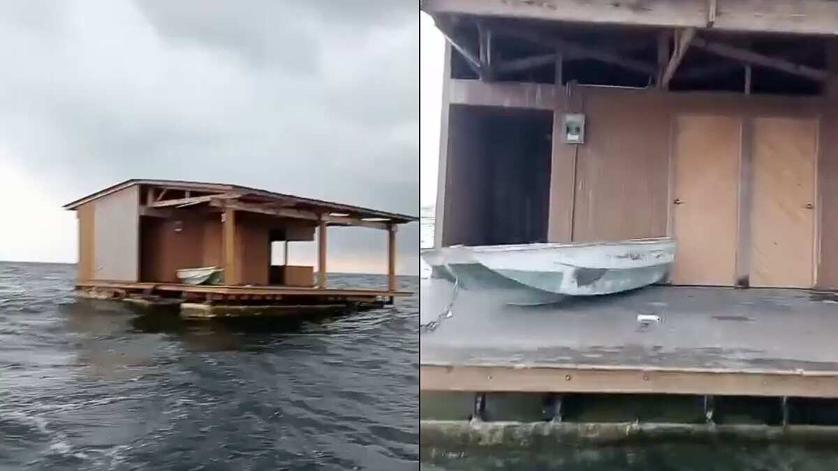 Video viral: Restaurante aparece flotando en aguas de Veracruz tras desbordamiento de los ríos