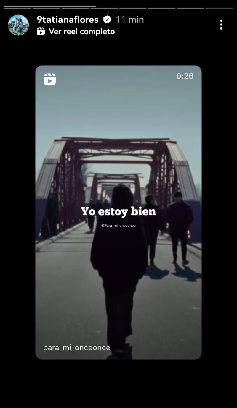 Tatiana Flores historia de Instagram