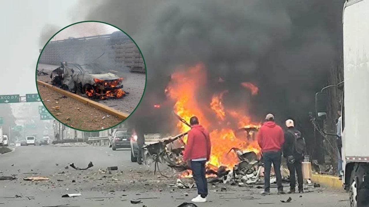 Coche con pirotecnia se incendia