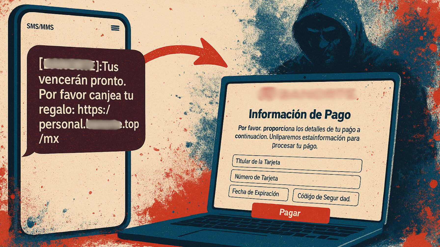 El dominio falso fue registrado el 14 de abril y ya comenzó a recibir tráfico desde México mediante mensajes SMS.