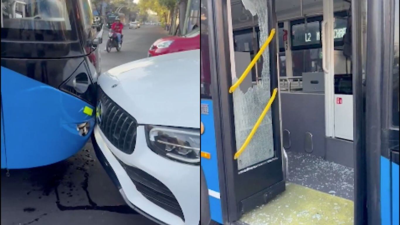 Choque de camioneta de lujo con Trolebús
